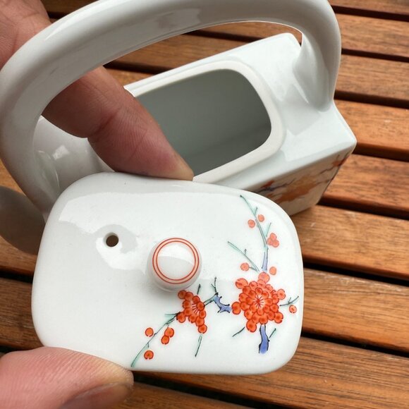 Arita Porcelain Tea Set With Floral Bird Design & Box - Picture 8 of 11